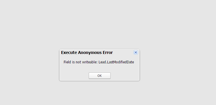 Field is not writeable LastModifiedDate
